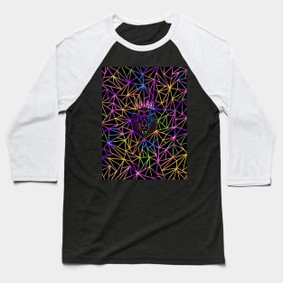 COLORFUL Geometric Lion Baseball T-Shirt